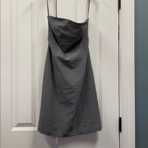 Gray Pin stripe strapless dress